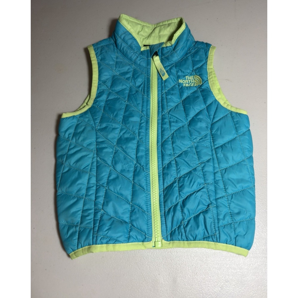 North Face  Quilted Vest Toddler Size 2T Blue & Green Lightweight Spring
